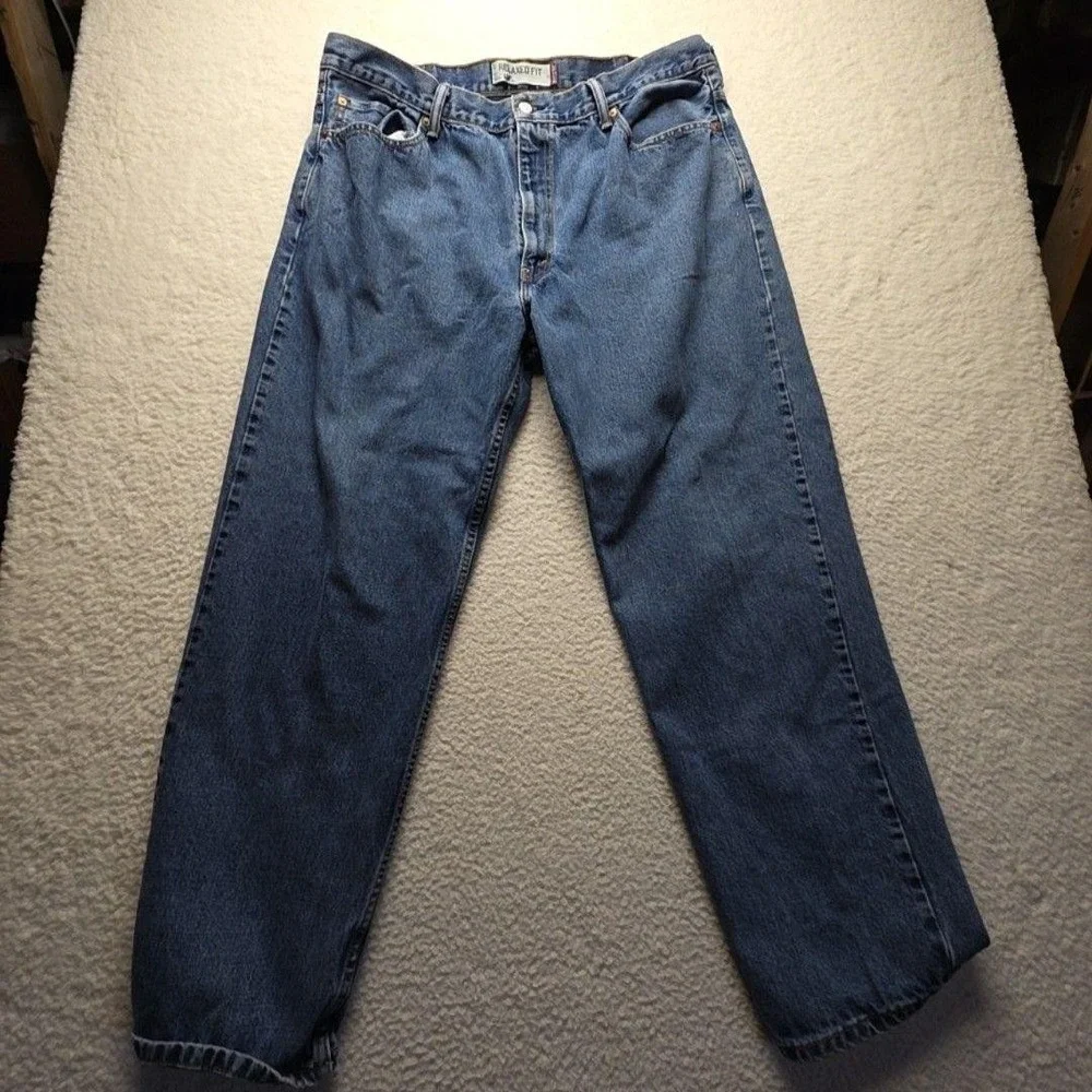 Levis 550 Jeans Mens 42x32 Blue Relaxed Fit Tapered Denim Pants Medium Wash
